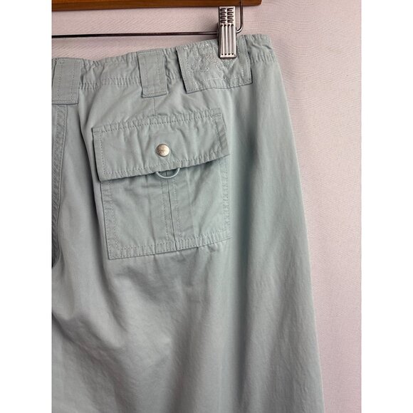 Arizona Womens Embroidered Cargo Pants Size 7 Light Blue Polyester/Cotton - Picture 6 of 6
